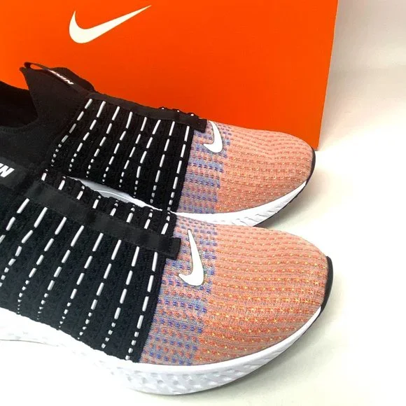 Nike React Phantom Run FK2 Black Orange White Sneaker Men's Size DQ7647 001 - Picture 7 of 12